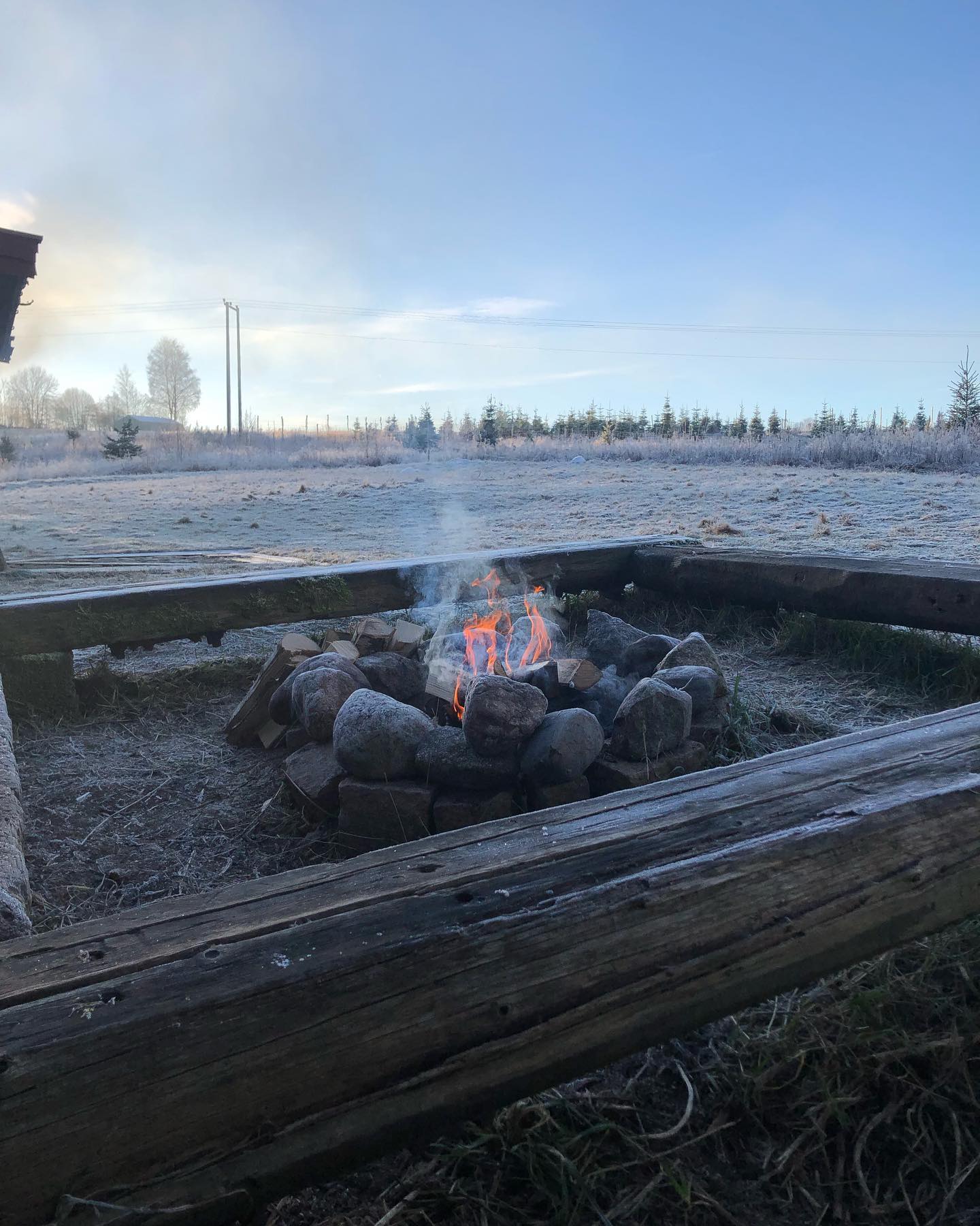 Grilling på Bål i Gapahuken